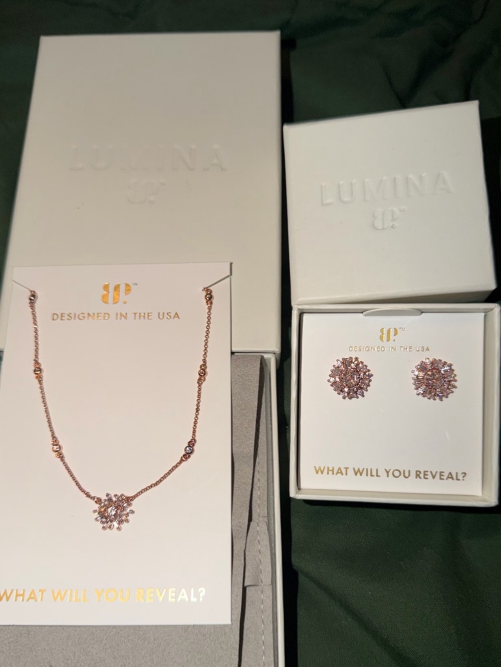 Bomb Party Lumina Necklace and Earring Set- Luxe Liaison and Glossed by Moonligh